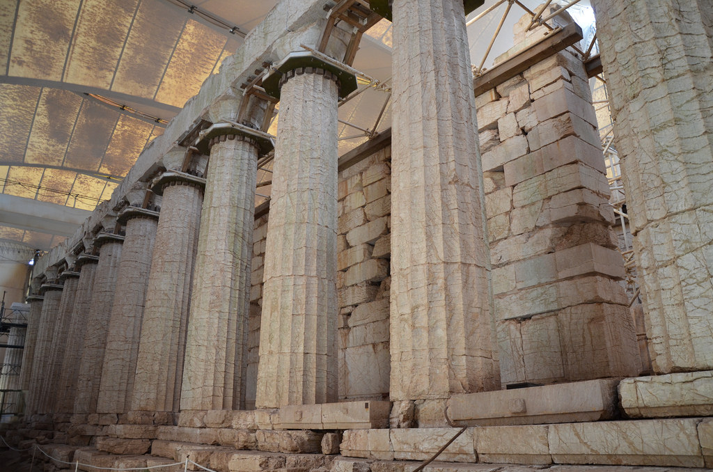 The Temple of Apollo Epikourios at Bassae, Opisthodomos and west colonnade, Arcadia, Greece