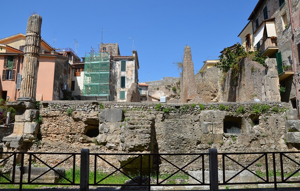 The Capitolium (temple dedicated to Jupiter, Juno аnd Minerva) dating back to ca. 50-40 BC, Terracina (Anxur), Terracina, Italy