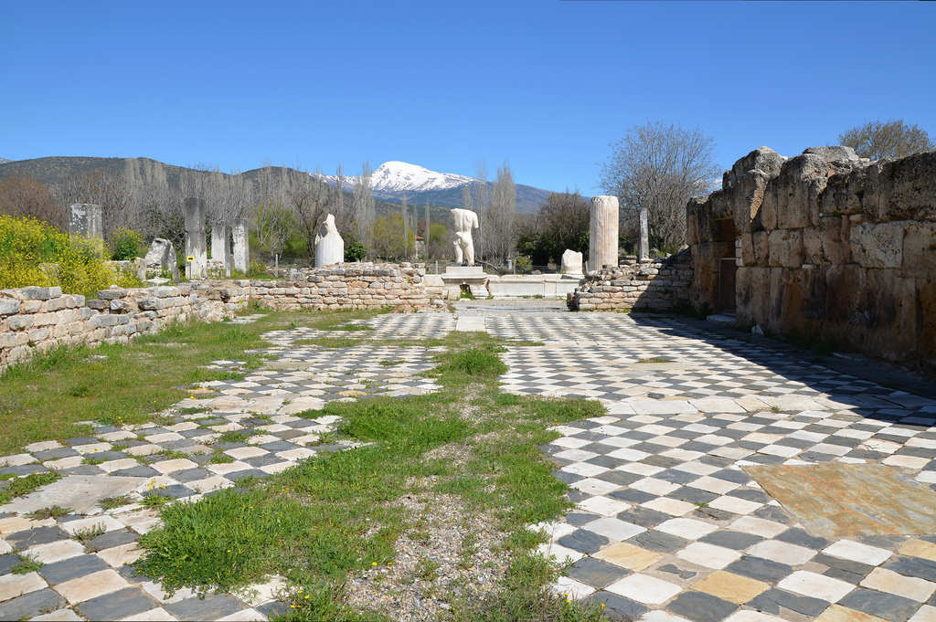 The Hadrianic Baths, the largest public bath building in Aphrodisias built in the early 2nd century AD and dedicated to Hadrian, Aphrodisias, Turkey
