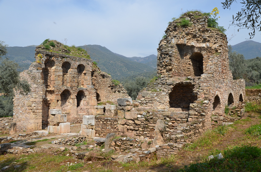 The library, 2nd century AD, considered to be Turkey's second-best preserved ancient library structure after the "Celsus Library" of Ephesus, Nysa on the Maeander, Turkey
