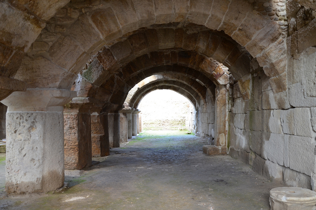 The Arched Building with cryptoporticus constructed in the late Hellenistic or early Roman period.