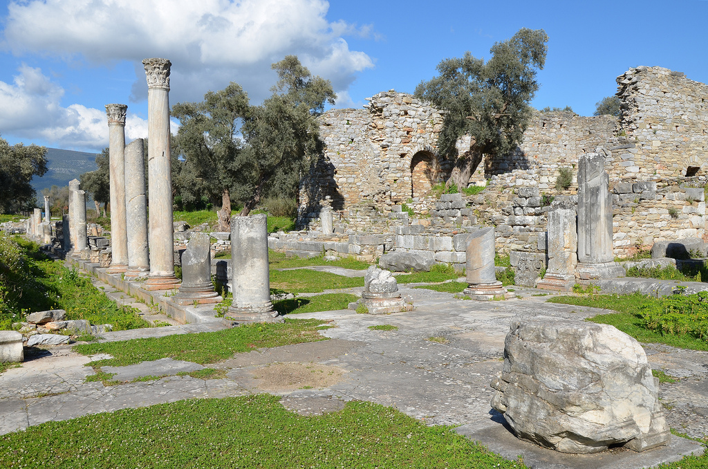 The Agora, reconstructed mainly during Hadrian’s time, its initial building must have started in the 4th century BC, Iassos, Caria, Turkey