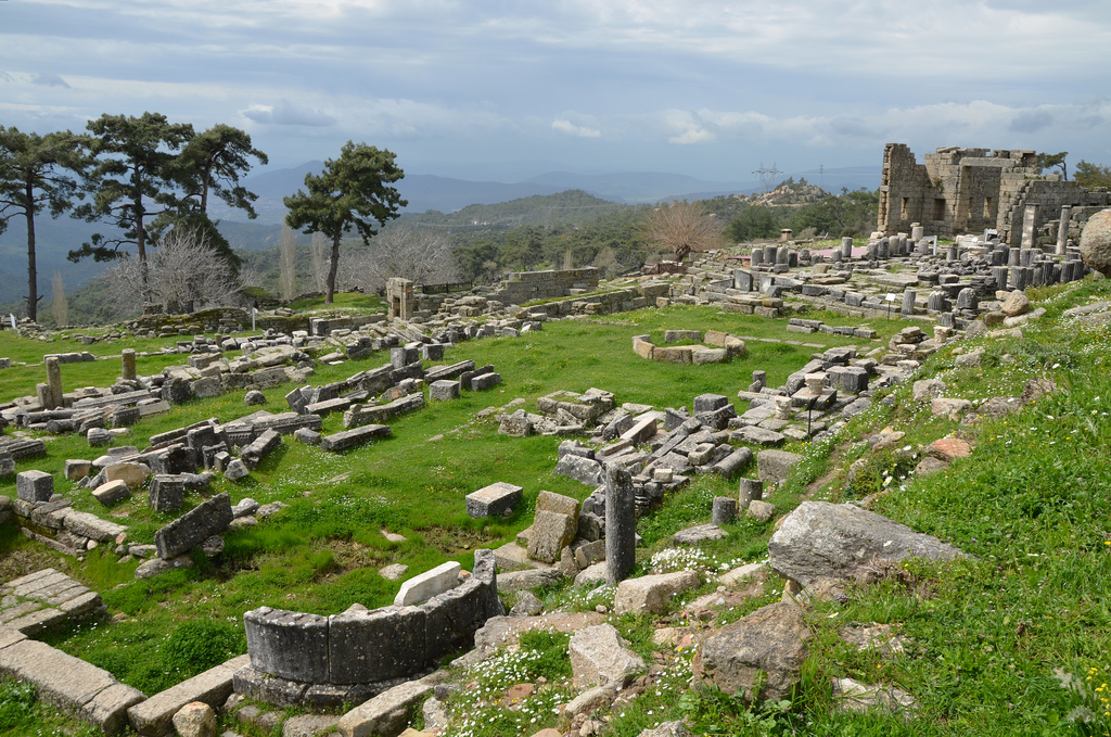 The Temple Terrace, view from north-east, Sanctuary of Zeus Labraundos, Labraunda, Caria, Turkey