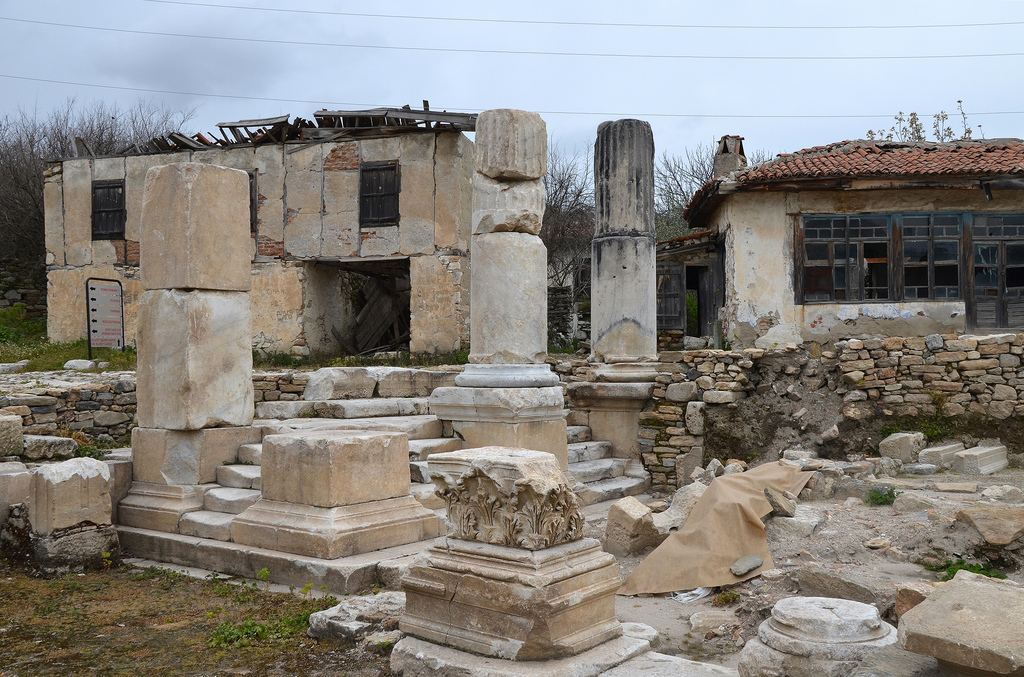 The remains of the Propylaea, a monumental gateway.