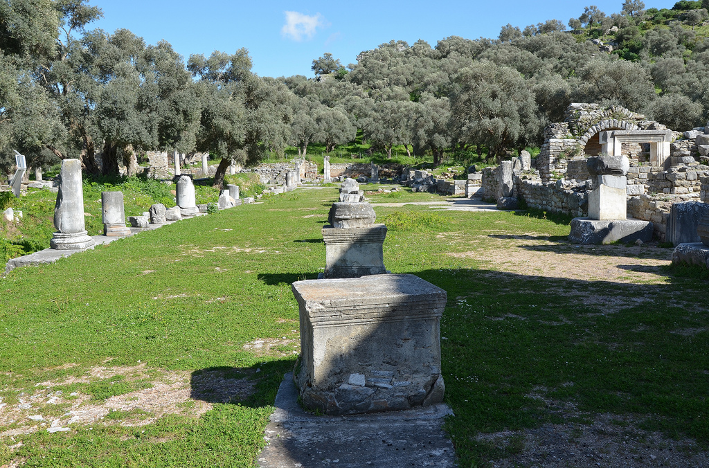 The Bouleuterion, dated to around the end of the 1st century AD, it was constructed of local porous while the stairs and the floor were of marble, Iassos, Caria, Turkey