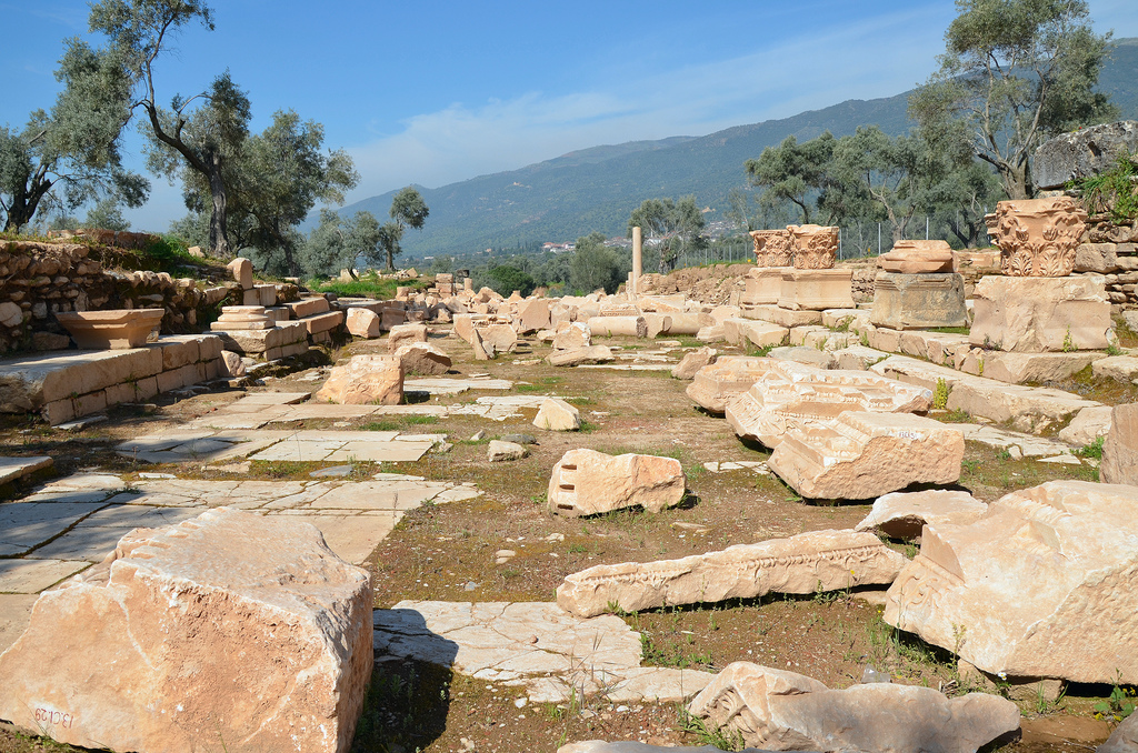 The street leading to the entrance to the Agora, Nysa on the Meander, Turkey