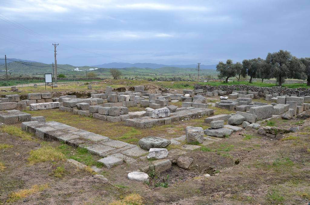 The ruins of the Ionic Temple of Apollo Isotimos, built in the 2nd century BC, Alabanda (or Antiochia of the Chrysaorians), Caria, Turkey