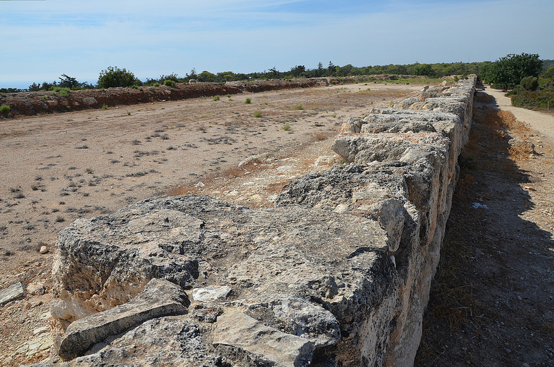 The 186m long stadium, constructed during the Antonine period (138-180), it had a capacity of 6,000 spectators, Kourion, Cyprus