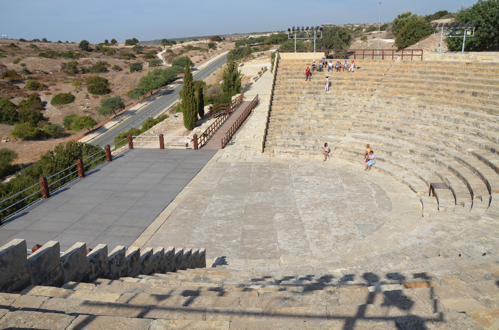 The Roman theatre built over an earlier Hellenistic theatre, it was remodelled in the 1st and 2nd centuries and in the 3rd century it was used as an arena, Kourion, Cyprus