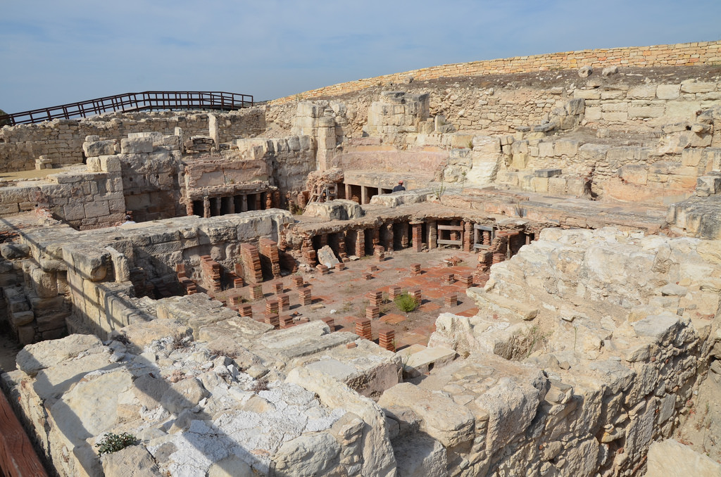 The tepidarium (warm room) and the caldarium (hot room) of the public baths, Kourion, Cyprus