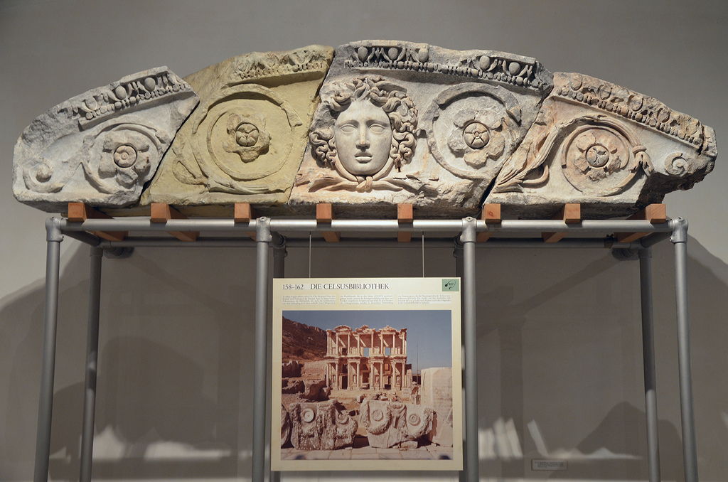 Pediment fragment from the Library of Celsus.
