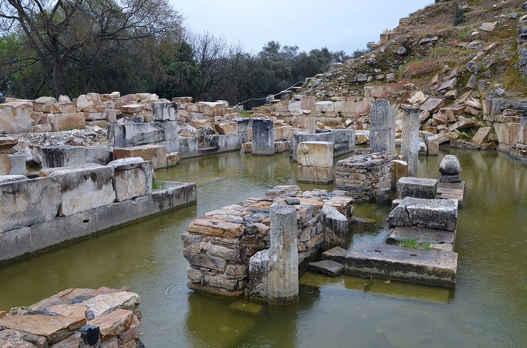 The ruins of the scene (scaenae frons) of the Theatre.