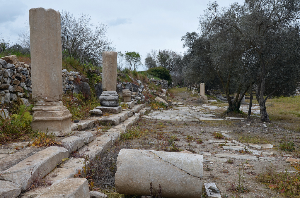 The ruins of the Stoa at the edge of the Agora, Stratonicea.