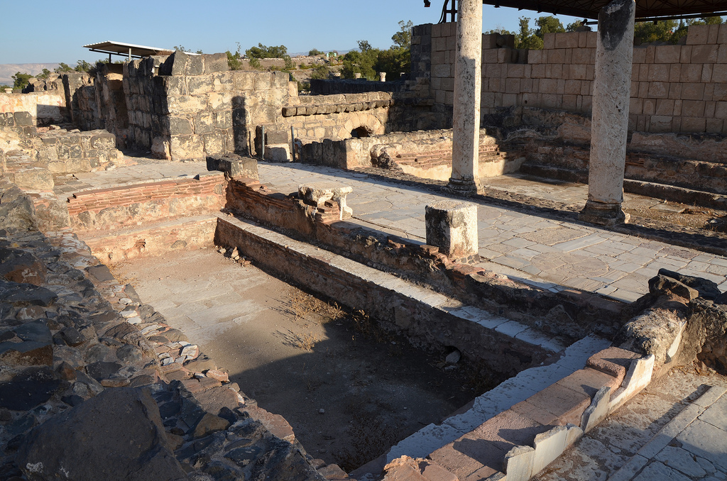 Remains of two pools in the Western Bathhouse built in the 4th century AD.