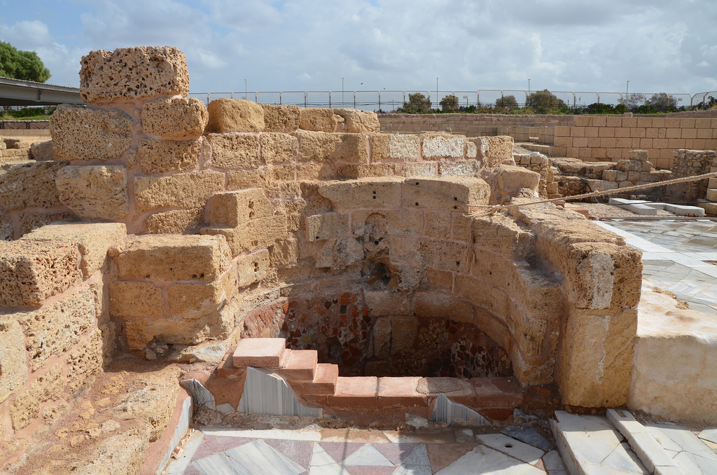 A pool in the Byzantine Bathhouse built in the 4th century AD.