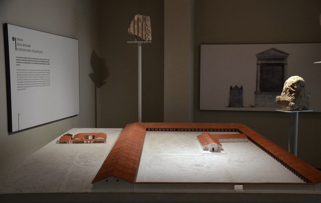 Model of the Horreum (grain storage) around 150 AD. Gallo-Roman Museum of Tongeren, Belgium.