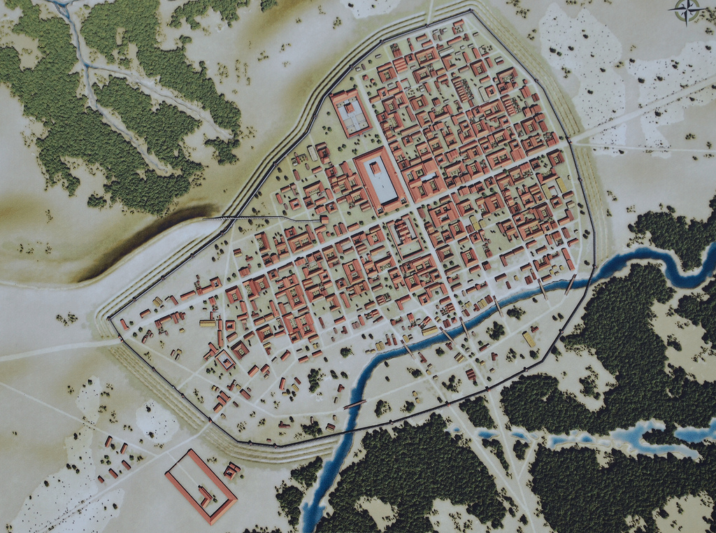 Reconstruction of Atuatuca Tungrorum around 150 AD (by Ugo Janssens).
