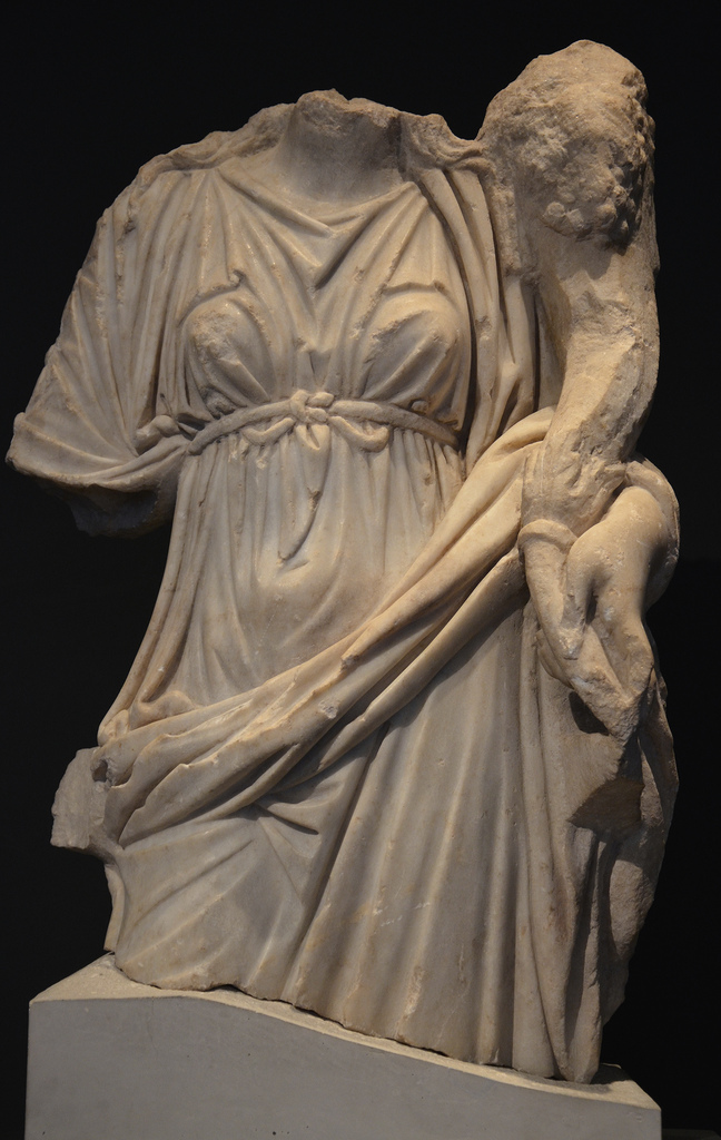 Statue of Tyche holding the cornucopia, unearthed in Beit Sh'ean/Scythopolis, 3rd century AD, Israel Museum.