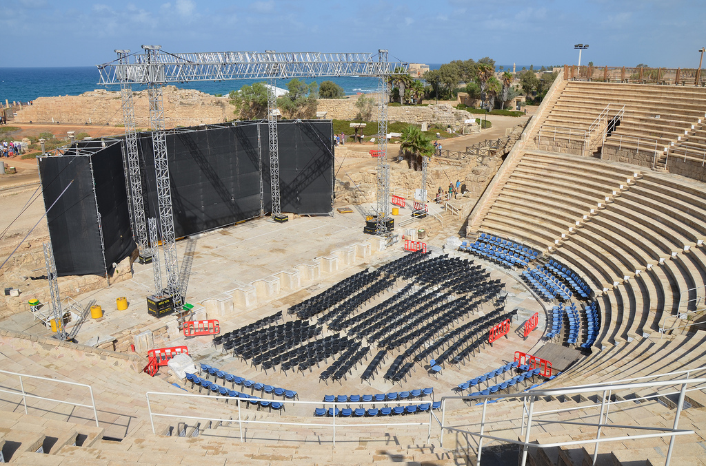 The Theatre constructed by Herod during the first stages of the city's development and renovated in the 2nd century AD, the seating capacity in its final stage was about 4,000. The theatre is still in use today for concerts and shows. 