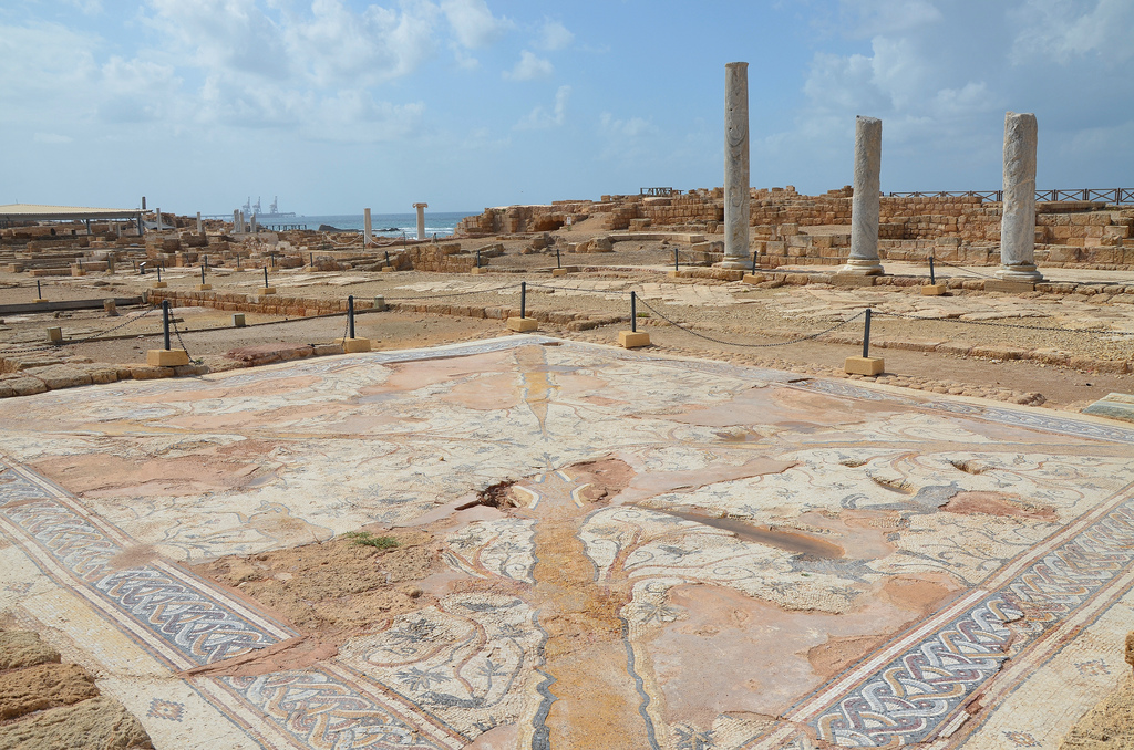The Ibexes Mosaic Hall in the Praetorium, the Byzantine Governor's Palace.