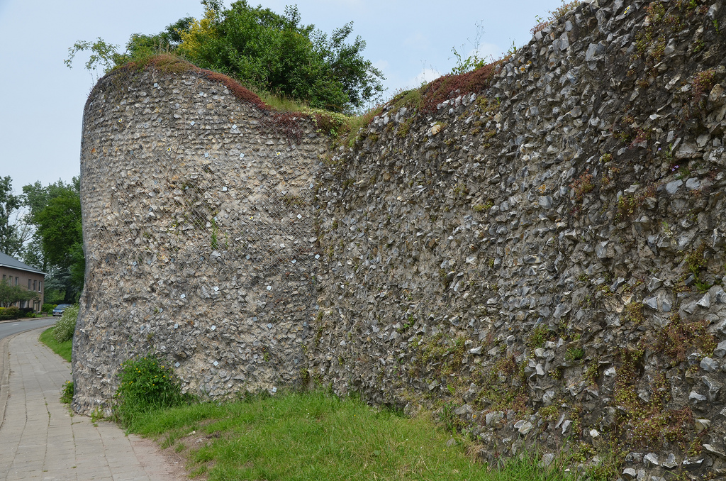 The remains of the city walls in Tongeren.