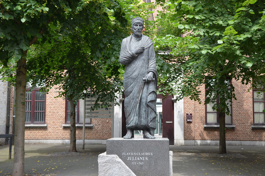 Modern statue of Flavius Claudius Julianus (Julian the Apostate) in Tongeren, Beligium.