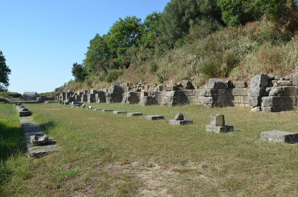 The large Stoa built in the 4th century BC, it is the best preserved monument of the Classical Greek era and was used up to the 2nd century AD.