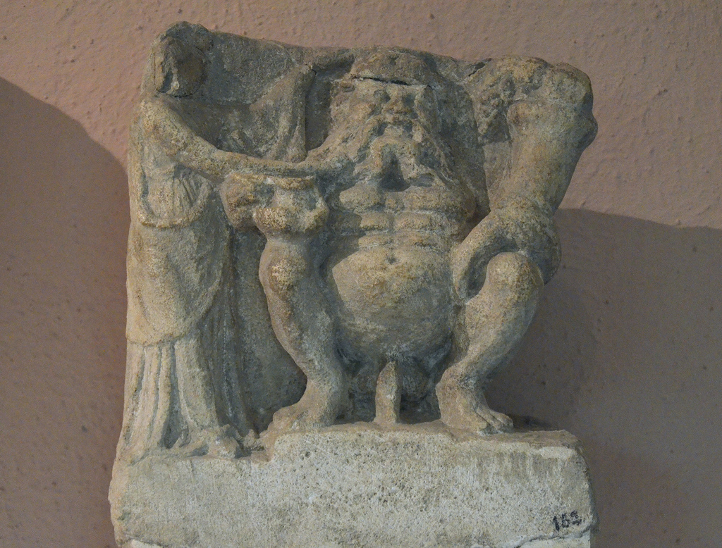 God of fertility holding a cornucopia, 3rd-2nd century BC, from Amantia, Archaeological Museum of Tirana.