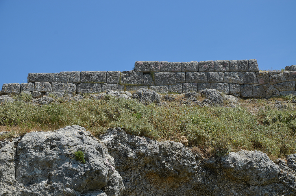 Part of the surrounding wall of Amantia dating back to around 450 BC....