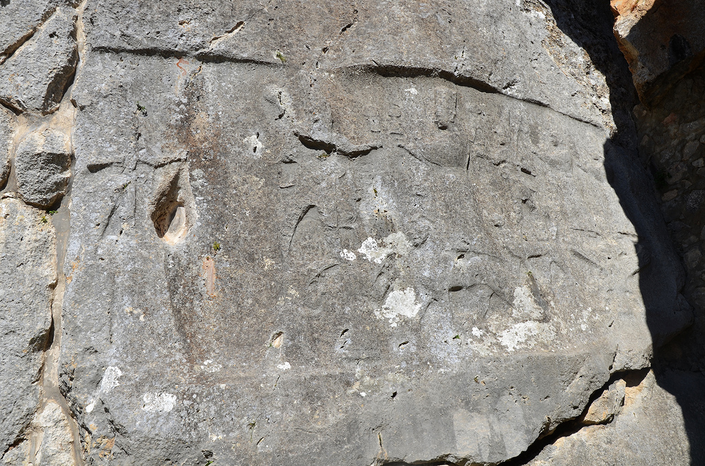 Chamber A, main scene depicting (left to right) the God Kumarbi (chief god of the Hurrians), the weather and storm god Teshuba, the earth goddess Hepat, Sharumma (son of Teshuba & Hepat) and Alanzu (daughter of Teshup Hepat).
