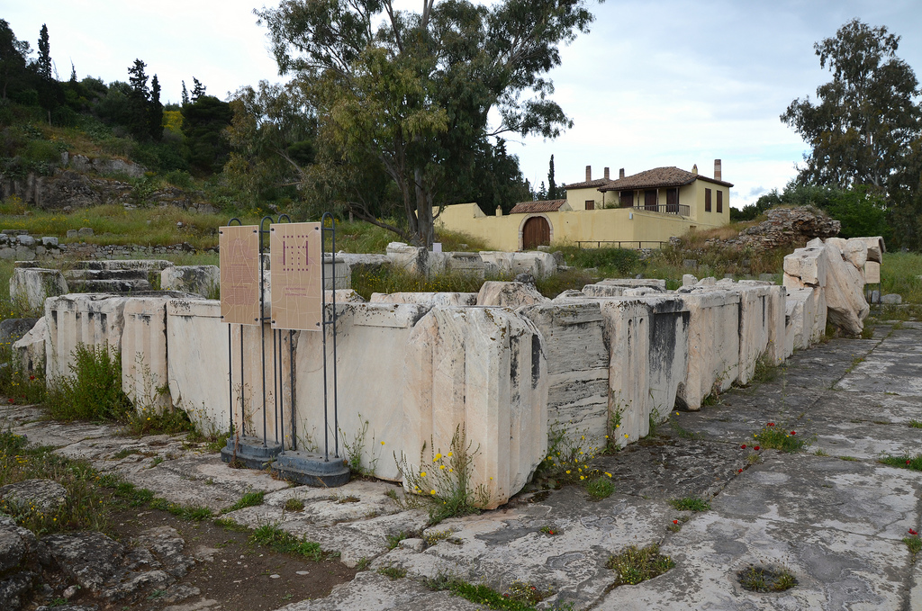 The architectural elements that formed the Greater Propylaea, a monumental gate probably built by Marcus Aurelius.