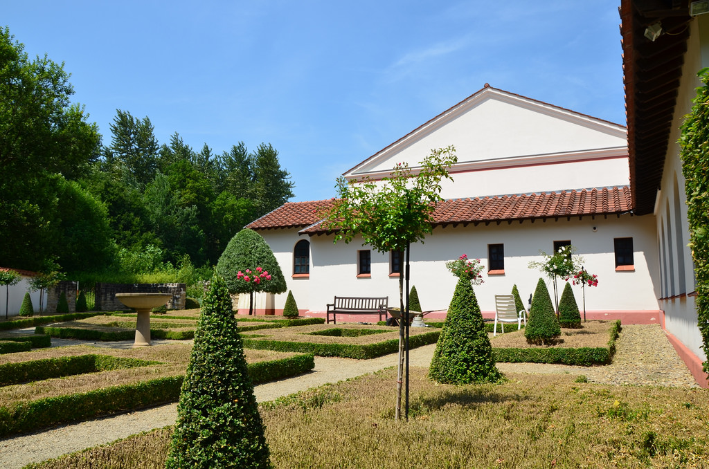 The rose garden.