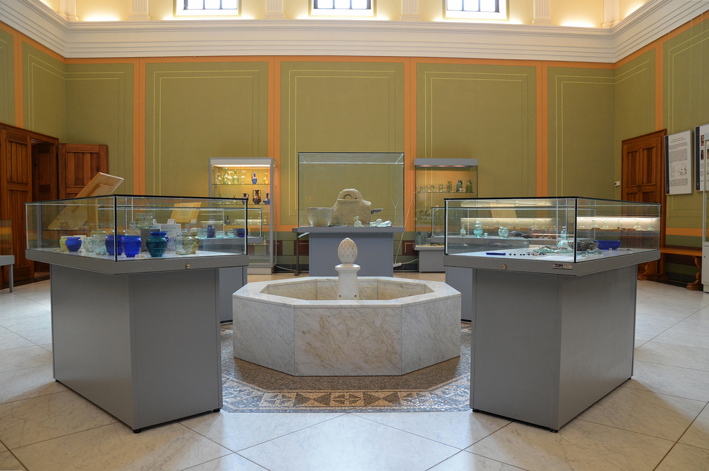The reconstructed manor hall (atrium) used as a museum.
