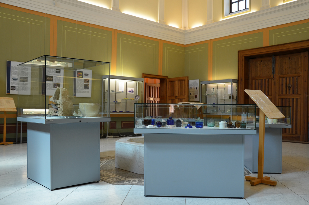 The reconstructed manor hall (atrium) used as a museum.