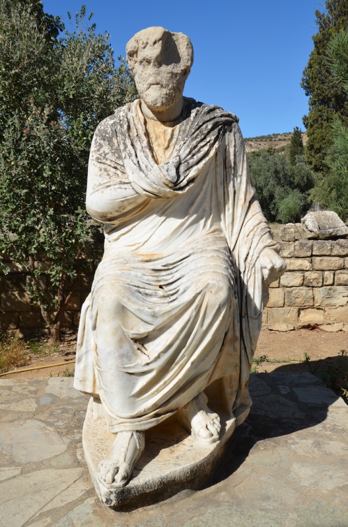 Statue of emperor Antoninus Pius (original head in the Heraklion Museum).