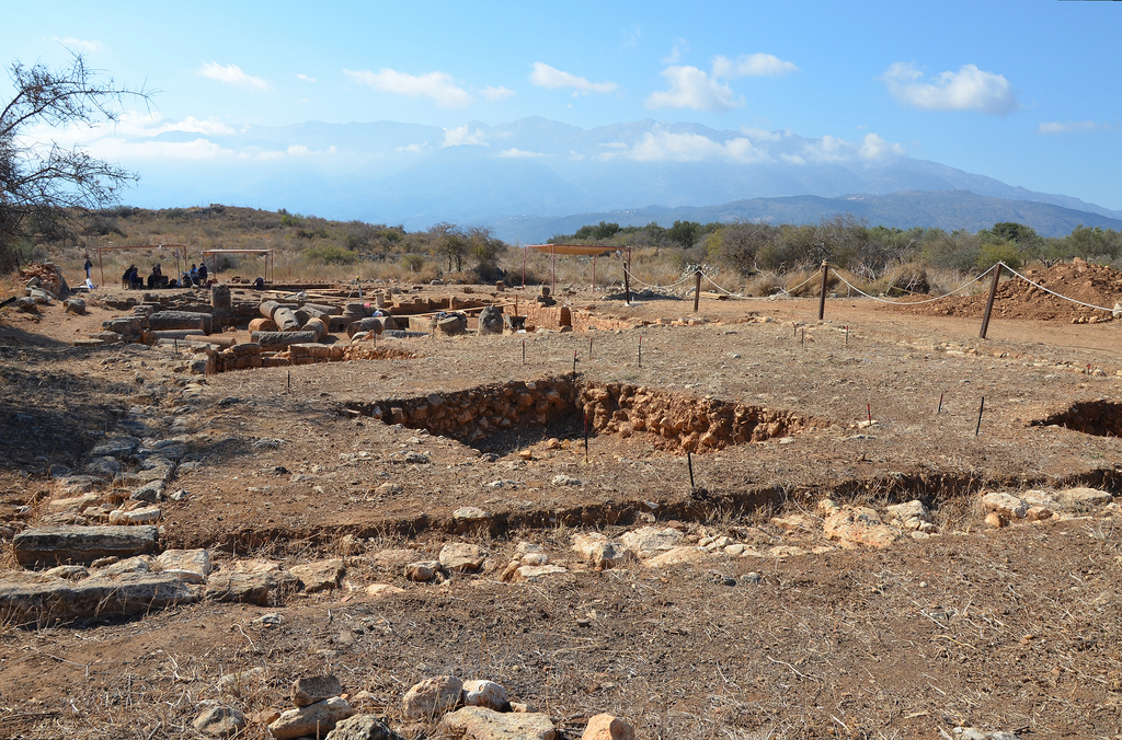 The ongoing excavations at the Roman residence.