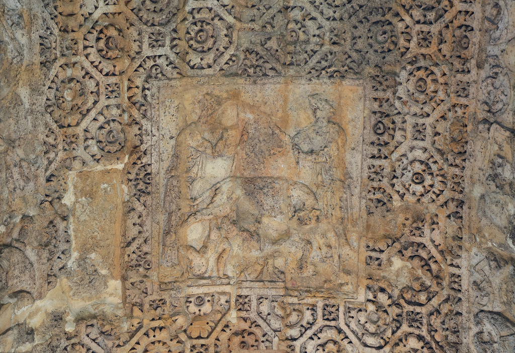 Ceiling of the middle arch of the Porte Mars depicting Remus and Romulus in the presence of the shepherd Faustulus and his wife Acca Laurenti.