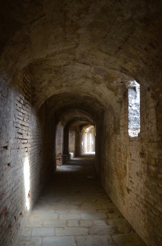 The wellpreserved corridors of the amphitheatre.
