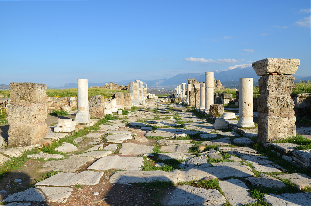 View of Syria street toward the East Byzantine Gate.