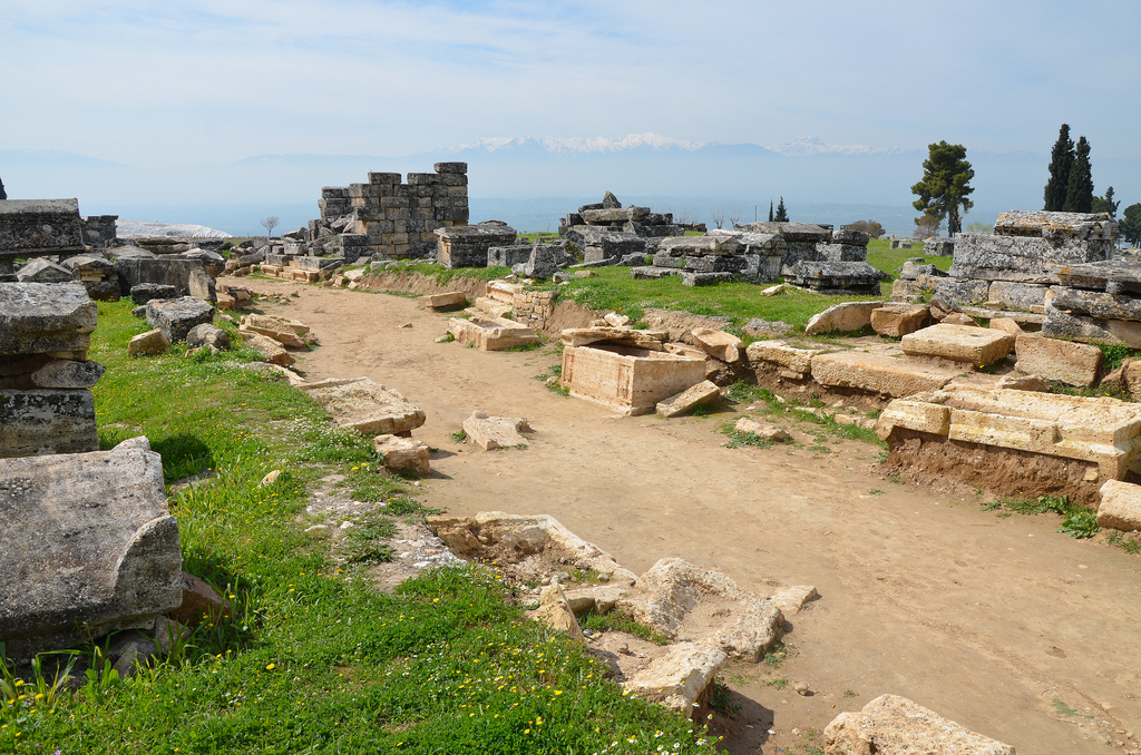The Northern Necropolis beyond the city walls of Hierapolis.