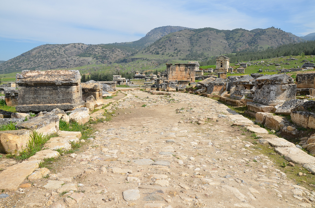 The nothern Necropolis of Hierapolis, one of the best preserved cemeteries of Asia Minor. It was also one of the biggest ones, since more than 1,200 graves have been excavated in an area larger than 2 km.