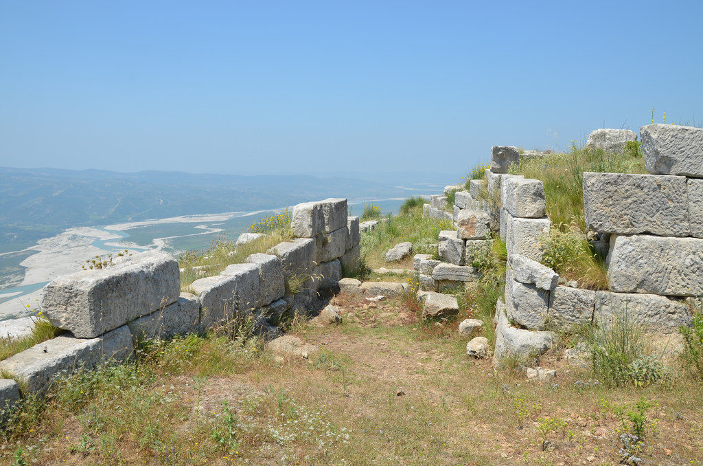 The Gate of the Agora looking towards the Vjosa valley, 1st half of the 4th century BC, reconstructed by the Roman colonists, Byllis, Albania