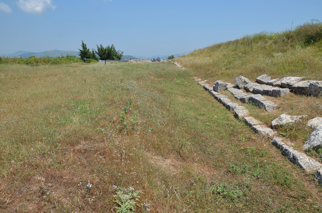The 190m long Stadium with only one ring of nineteen steps, built in the 3rd century BC.