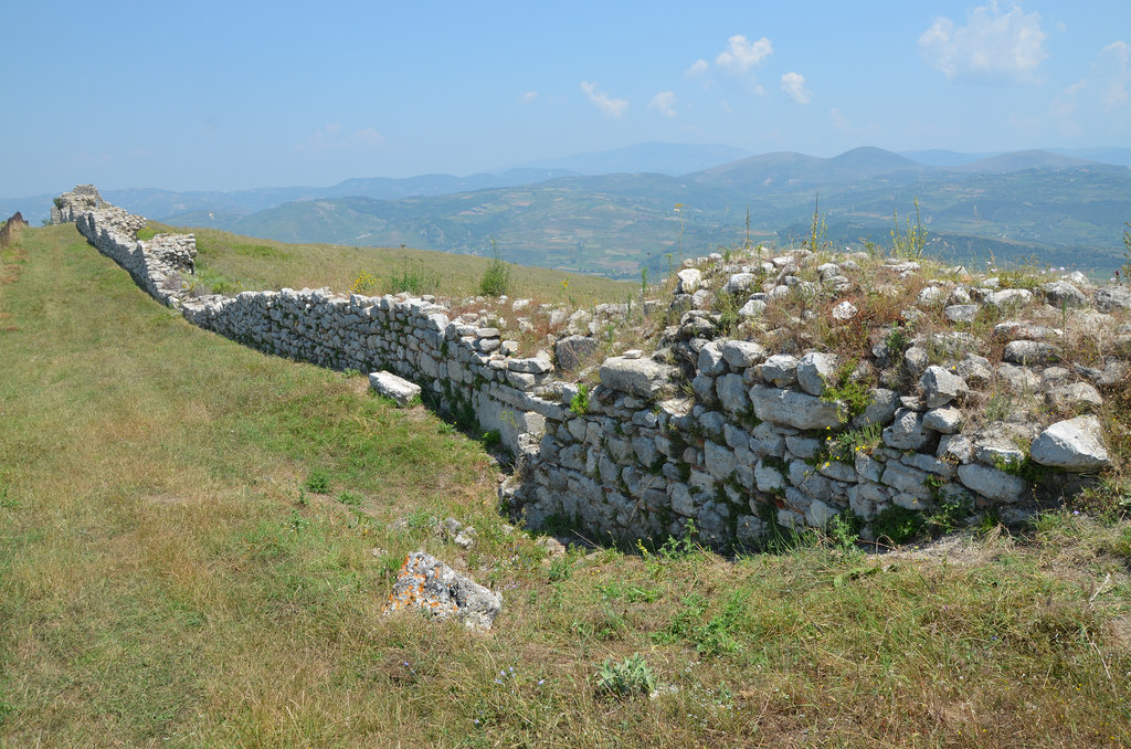 The Byzantine City Walls built in opus incertum by Victorinus after the destruction of the city by the Slavs in 547-551 AD.