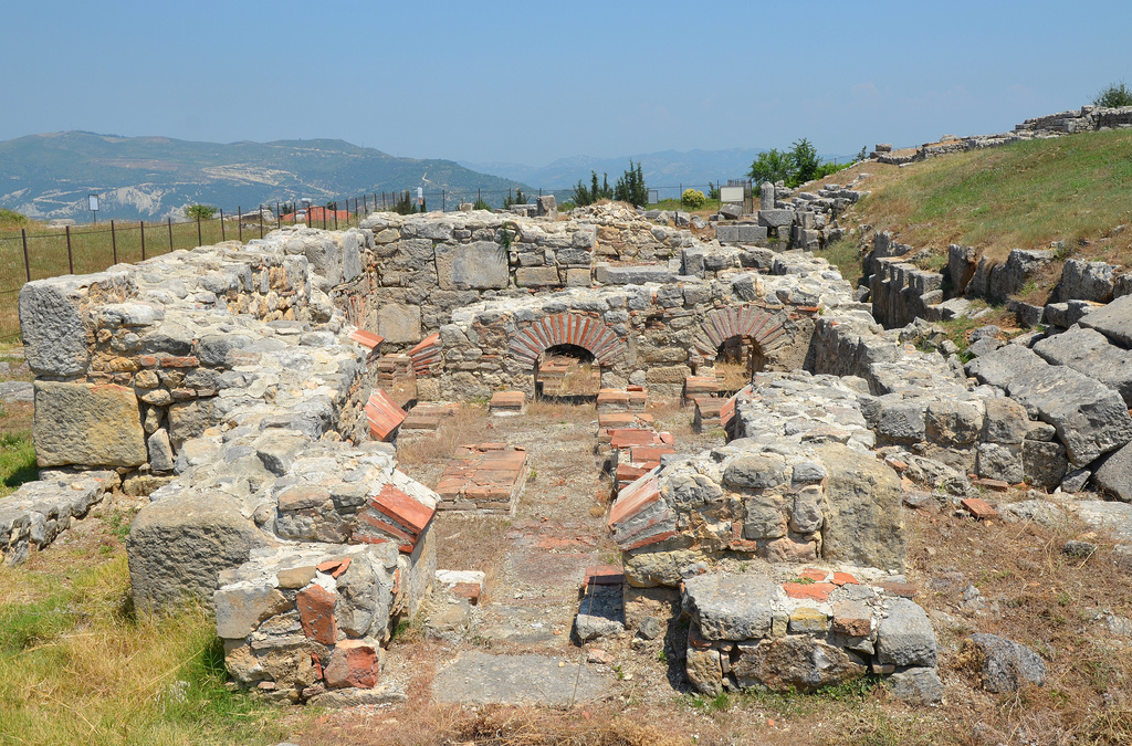 The Baths of Justinian I, its structure included the apodyterium (dressing room), frigidarium (cold room), tepidarium (warm room), caldarium (hot room) and sudatio (sweat room).