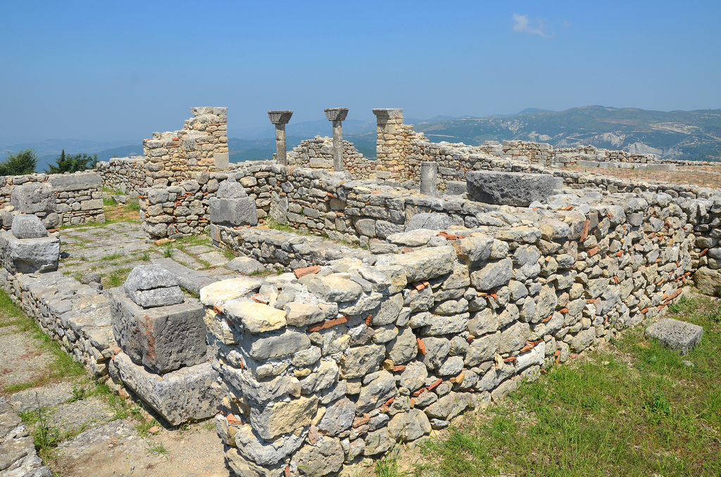 The Cathedral or Basilica B consisting of a church, a baptistery and an episcopal palace, built at the end of the 4th century, beginning of the 5th century.